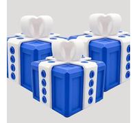 3PCS Annoying Gift Wrap Box with Screws, 3D Printed Prank Puzzle & Educational Toy, Fun and Engaging Christmas/April Fools DIY Desk Decoration & Twist Storage, Funny C Blue & White 8×9.5cm（3.1"×3.7"）