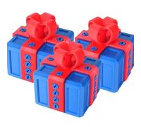 3PCS Annoying Gift Wrap Box with Screws, 3D Printed Prank Puzzle & Educational Toy, Fun and Engaging Christmas/April Fools DIY Desk Decoration & Twist Storage, Funny Cre Blue & Red 8×9.5cm（3.1"×3.7"）