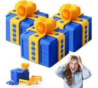 3PCS Annoying Gift Wrap Box with Screws, 3D Printed Prank Puzzle & Educational Toy, Fun and Engaging Christmas/April Fools DIY Desk Decoration & Twist Storage, Funny Blue & Yellow 8×9.5cm（3.1"×3.7"）