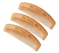 3pcs Anti Static Wooden Hair Comb Portable Detangling Brush | Brown Finish, Lightweight Feel, Comfortable Grip, for Scalp and Hair Use at Home or Dorms