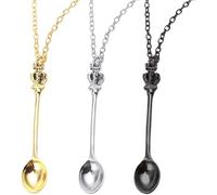 3PCS Antique Style Spoon Necklace Set - Mini Spoons Pendant Charms, Vintage Snuff Spoon Necklace - Small Spoons Jewelry for Women & Girls - Tiny Pendant with Long Chain - Perfect Party Favors & Gifts
