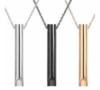 3PCS Anxiety Relief Breathing Necklace Set - Deep Breathing Exercise Tool for Stress & Panic Attacks - Portable Meditation Aid for Men & Women (Silver/Black/Gold)