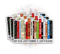 (3Pcs) Any Book Worth Banning is Worth Reading Sticker Banned Book Reading Stickers 2in Die-Cut Waterproof Vinyl Sticker for Hard Hat Laptop Water Bottle Phone Case Decal Stuff Birthday Gift 2 Inch