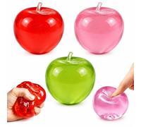 3Pcs Apple Squishy, Pink Red and Green Tactile Items