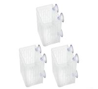3pcs Aquatic Plant Planting Basket With Four Suction Cups To Securely Mount On Fish Tank Walls Or Garden Surfaces, Compact Resin Holders For Plant Display And Arrangement(Transparent)