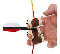 HRCHCG 3PCS Archery Gloves Bow Finger Tab Leather Tradition Recurve Bow American Hunting Bow Hand Guard Protect Hand Finger (Black)