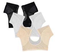 3Pcs Armpit Sweat Pads, Washable Vest Underarm Sweat Pads Breathable Sweatproof Pads With 3 Colors White, Skin Color And Black For Under Armpits Sweat For Women, M,Armpit Sweat Pads
