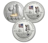 3pcs Artemis Commemorative Silver Coin Set, Anti-oxidation Double-sided Collectible Coins, Space Exploration Souvenirs, Ideal for Astronomy Enthusiasts, Desk Ornaments