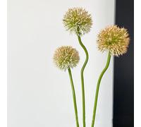 3Pcs Artificial Allium Snowball Stems Fake Dandelion Plastic Flowers Wedding Arrangement Table Centerpieces Decoration (Orange)