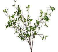 3pcs Artificial Branches Plants Artificial Greenery Stems Faux Greenery Stems Faux Branches for Vase Plant Artificial Eucalytus Branches Fake Ficus Twig (45"/Each Branch) (Green)