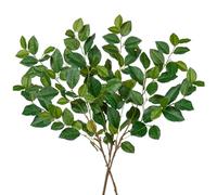 3PCS Artificial Branches with Leaves Fake Camellia Leaf Spray Real Touch Faux Greenery Stems for Home Patio Centerpiece Wreath Garland Farmhouse Decor