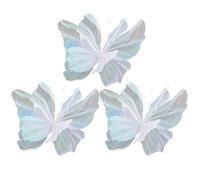 3PCS Artificial Butterflies 20 Inch 3D Iridescent Gauze Large Butterfly Decorations for Wedding Photography DIY Crafts Wall Hanging Garden Decor Party Backdrop, White