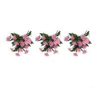 3pcs Artificial Daisy Bouquets, 24 Head Silk Flowers 32cm, Vibrant Fake Flower Stems for Home Office Decor, Low Maintenance(Purple)