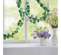 3Pcs Artificial Eucalyptus Garland, 195Cm Autumn Leaf Vine With Realistic Green And Red Colors For Fall Wedding Home Decor