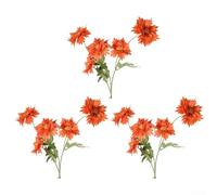 3pcs Artificial Flame Chrysanthemum Balls, 51cm Long Stem Silk Flowers for Wedding Centerpieces, Home Garden Office Decor, Multicolor Fake Floral Arrangements(Orange)