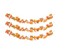 3pcs Artificial Maple Leaf Garland Wall Decoration Hanging | Silk Fabric Material, Space-saving and Fade-resistant Design, Easy to Hang for Office and Living Rooms