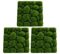 3pcs Artificial Moss Wall Panel Simulation Green Moss Stone Foams Tile Board Fake Moss Wall Plant Pad Wall Background Decor