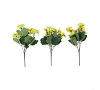 3pcs Artificial Pansy Flowers for Indoor Windowsill Decor Outdoor Hanging Baskets Garden Beds and Patio Containers (Yellow)