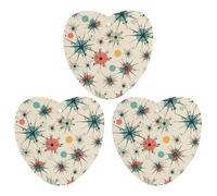 3PCS Atomic Stars Retro Pattern Car Air Freshener Hanging Scented Cards Cute Black Car Fresheners Long Lasting New Cars Scents for Women Men Natural Air Freshener with Lanyard Automotive