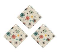 3PCS Atomic Stars Retro Pattern Car Air Freshener Hanging Scented Cards Cute Gray Car Fresheners Long Lasting New Cars Scents for Women Men Natural Air Freshener with Lanyard Automotive F