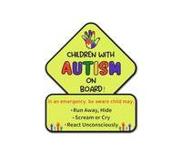 3pcs Autism Stickers for Cars, Child with Autism on Board Sticker Weather Resistant Autism Awareness Labels and Decals Emergency Alert Autistic Sign for Truck Window Bumper Wall (Style 1)