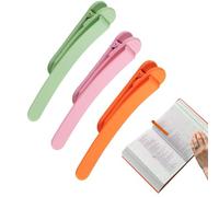 3pcs Automatic Silicone Bookmark, Reading Page Marker Clip for Teachers, Students, Book Lovers - Duckbill Design