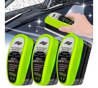 3Pcs Automotive Oil Film Cleaning Brush,150ML New 2.0 Green Oil Film Wipe, Car Windscreen Cleaner for Windshield,Prevents Rain and Fog Cleaning Brush, Easily Restore Glass Clarity for Car
