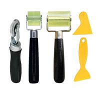 3Pcs Automotive Sound Deadening Roller Set, 30mm & 50mm Rubber Seam Roller mit 2 Scraper for Car Audio Deadening Mats Heat Abatement Mats Roofing Materials Linoleum Flooring Carpeting Wallpaper