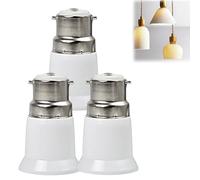 3pcs B22 to E27 Adapter,Bayonet to Screw Bulb Converter,Screw to Bayonet Adaptor,Light Bulb Adapter for Ceiling Fan Light B/ulb,BC to ES Table Lamp L/Ight Fittings,L/Ight Socket A/dapter Converter