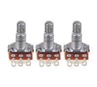 3pcs B250k Potentiometer Splined Pot Electric Guitar Bass Effect Amp Tone Volume