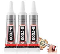 3PCS B7000 Super Glue, Transparent Paste Adhesive for Fast Repair - Quick Drying, Waterproof, Strong Bond for Glass, Phone, Jewelry, Wood, Metal, Fabric & Crafts, 15ML