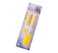 3pcs Baby Bottle Brush Set Flexible Silicone Cleaner Straw Difficulty Carrier