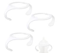 3pcs Baby Bottle Handles for Tommee Tippee, BPA-Free Ergonomic Non-Slip Replacement Bottle Handles for Newborn Feeding (White)