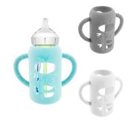 3Pcs Baby Bottle Silicone Sleeve with Handle Insulated Glass Bottle Protector Silicone Baby Bottles Cover Compatible with Dr. Brown's Glass Bottles 250ml for Newborn Accessories(S)
