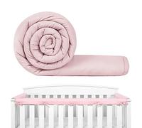 3Pcs Baby Crib Rail Cover Protector for Chewing Crib Teething Guard Padded Cot Rail Wrap for Side Front Rails Pinkcrib Cover