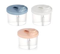 3Pcs Baby Milk Powder Dispenser Pots, Milk Powder Dispensers, Formula Powder Pots, Easy to Clean, 4 Compartment, Rotatable with Cover Baby Milk Powder Dispenser Pots for Travel Outdoor