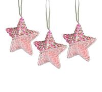 3Pcs Baby Pink Star 12cm - Christmas Tree Hanging Decorations Festive Decorative Ornaments Fairy Tale Themed Xmas Tree Pendant