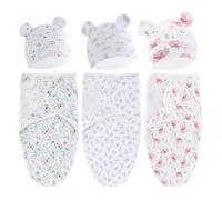 3Pcs Baby Sleeping Bag Newborn Swaddle Wrap with Hood 100% Swaddles for Newborn, Soft & Breathable Sleep Sack 0-12 Months All Seasons (Animal)