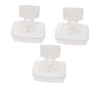 3pcs Baby Wipes Storage Box Portable Refillable Pp Holder | White Set, for Stroller and Diaper Bag, Compact Lid Design, Healthy No Strange Smell