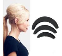 3PCS Back Bump it up Volume Hair Base Insert Tool Moon Shaped Sponge Foam Hair Volume DIY Bump it up Insert Styling Clip Stick Bun Maker Insert Tool Hair Increasing Tools (Large+Medium+Small)