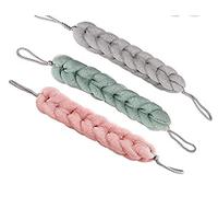 3Pcs Back Scrubber Bath Shower Mesh Sponge Exfoliating Body Scrub Stretch Braided Loofah with Rope Handles
