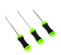3PCS Baiting Needle, Splicing Needle, Baiting Needles Carp Fishing, Professional Splicing Needle Tools for Carp Fishing, Rig Making and Bait Threading Solution (Black Green)