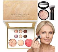 3Pcs Baked Starter Kit, All-in-One Make Up Gift Sets For Women, Includes Baked Balance Foundation & Multi-Functional Makeup Palette & Retractable Brush, for Mature Skin