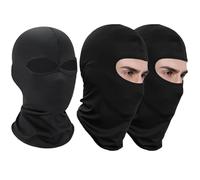 3Pcs Balaclava for Men, UV Resistant Wind Resistant Breathablestant Double and Single Hole Breathable Full Face Bally Motorbike Balaclava Suitable for Skiing Moto Cycling Black