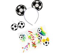3Pcs Balls Game Accessories Featuring Headwear, Pendant Earrings, and Creative Skin Decals for Stadiums Soccer Supporter Headwear