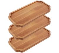 3Pcs Bamboo Decorative Tray, Octagonal Bathroom Tray, Bathroom Tray Countertop Organizer Tray, Vanity Trays, Small Tray for Food, Drinks, Decor, Vanity in Home, Kitchen, Bathroom, Coffee Table
