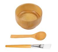 3pcs Bamboo DIY Face Mask Mixing Bowl Set, Facial Bowl | Natural Mixing Bowl for Mud Mask, Lightweight Reusable Design, Home and Travel Skincare Use, with Brush