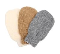 3pcs Bamboo Fiber Exfoliating Bath Gloves for Shower Scrub | Synthetic Fibre Build, Easy to Pack for Camping and Travel, Shower Cloth Format Random Color