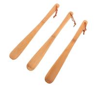 3pcs Bamboo Shoe Horn 15 Inch Long Handle Helper for Seniors