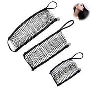 3pcs Banana Clips For Hair,Banana Stylish Clips For Various Hairstyles And Thick Types,Non-Slip Vintage Hair Combs With 20/30/40 Teeth(Black)